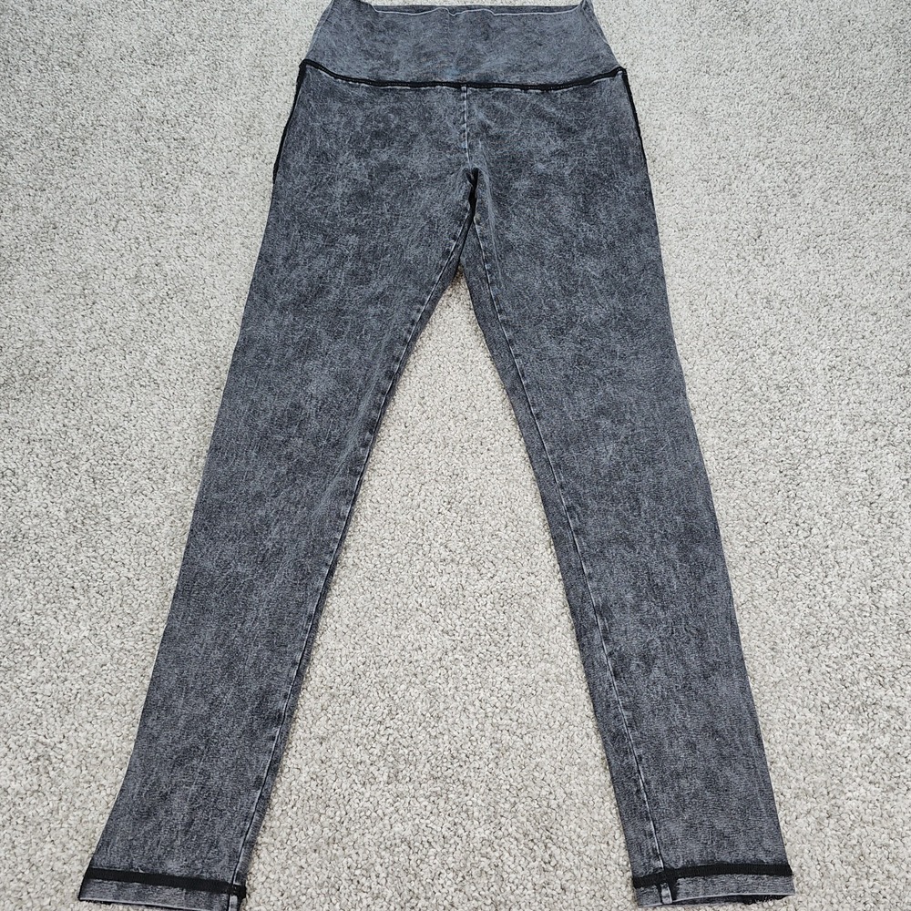 Aerie Black Tie Dye‎ Side Seam Leggings Womens Size Medium Athletic Yoga Stretch